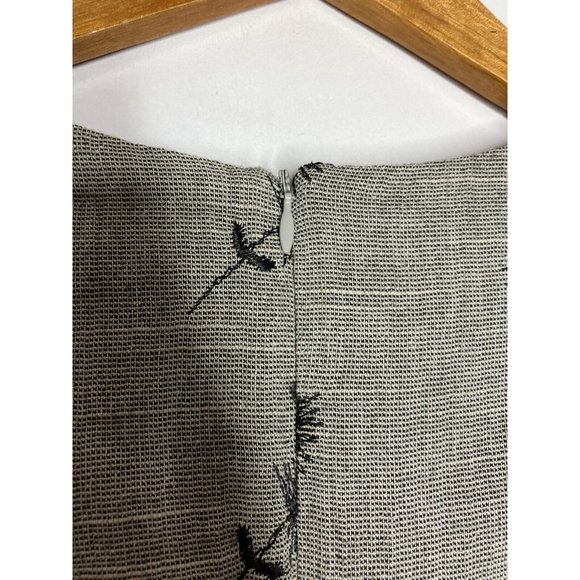 Coldwater Creek Gray Black Embroidered Floral Women's Size 6 Sleeveless Dress - Picture 7 of 8